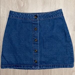 Button up denim skirt